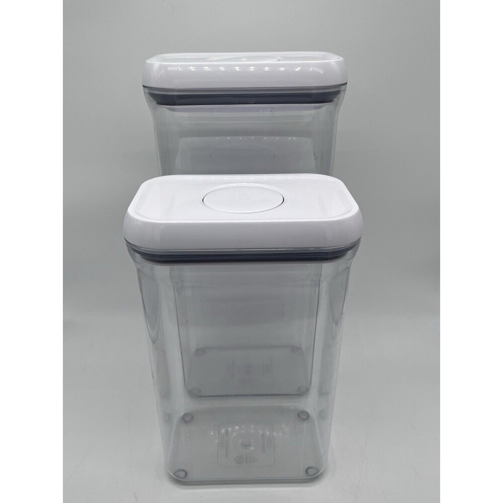 OXO Good Grips POP 3.4 & 2.5 qt Rectangular Plastic Snap Lid Containers Set of 2